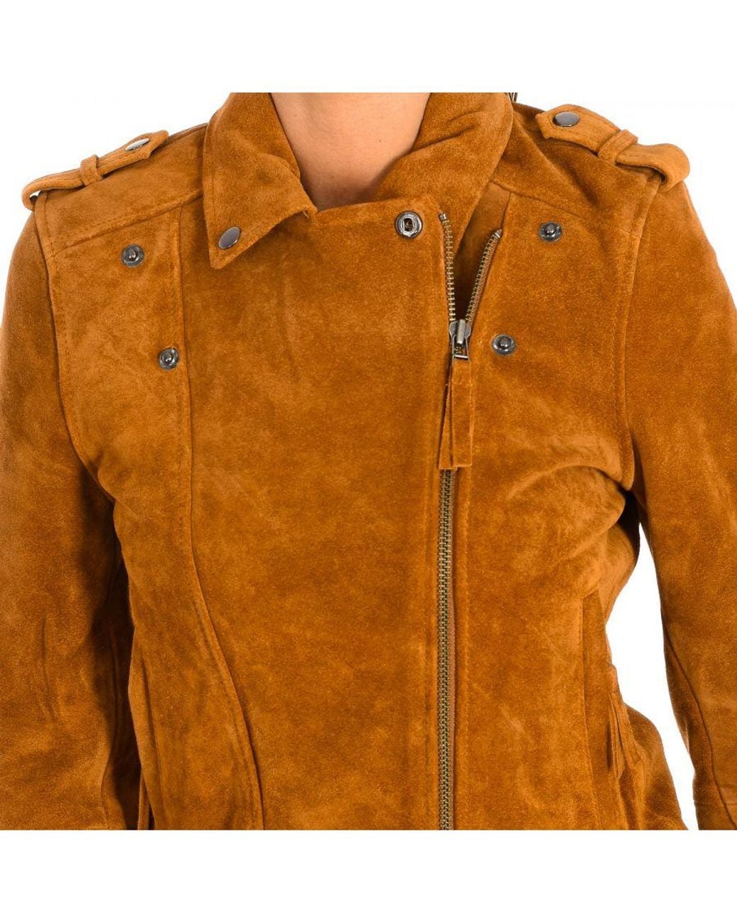 Karl Marc John Orange Short Long Sleeve Leather Jacket 9066