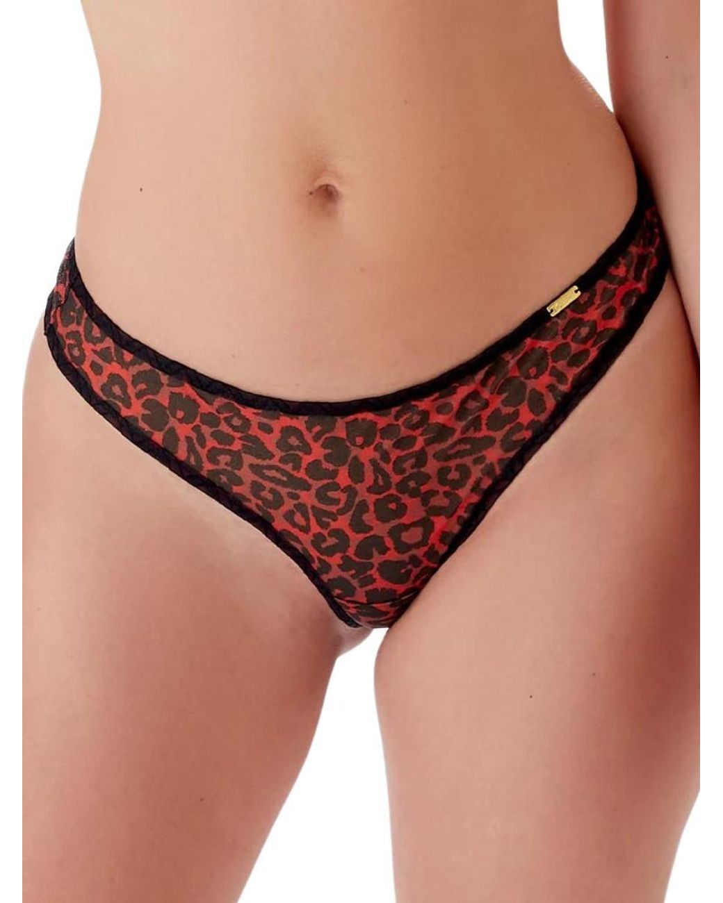 Gossard Brown Glossies Leopard Thong