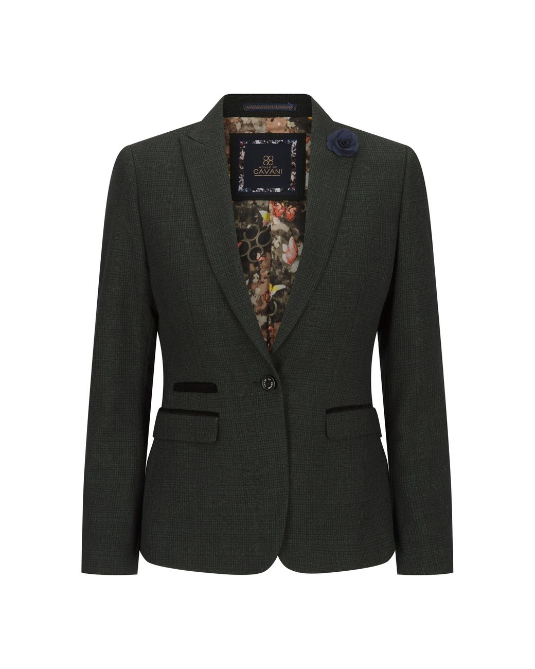 TruClothing Black Tweed Check Blazer Wool Classic Jacket