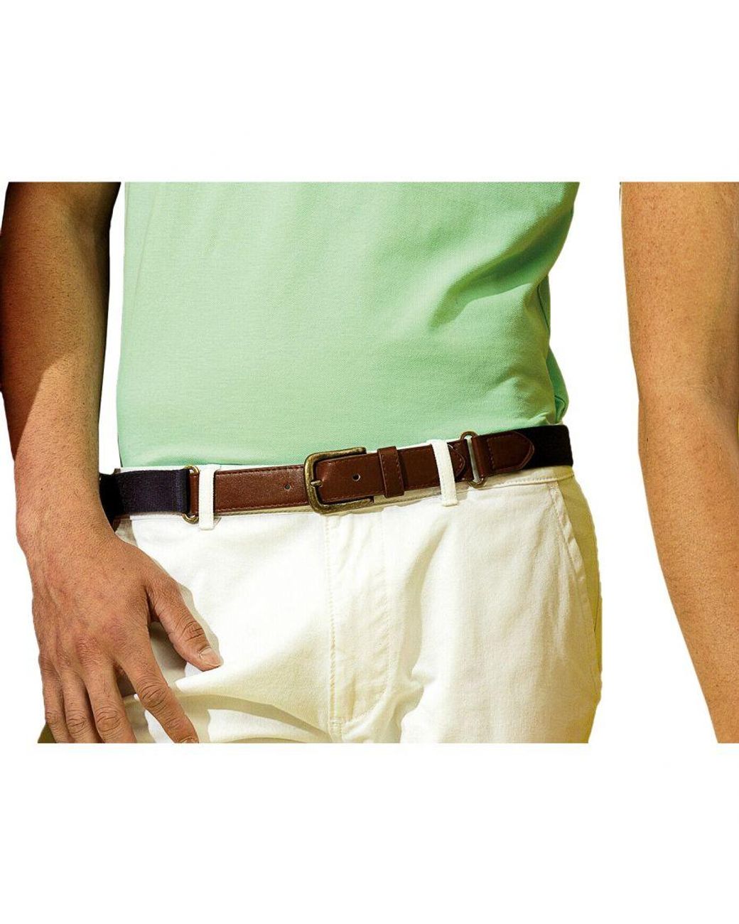 Asquith & Fox Brown Faux Leather And Canvas Belt for men