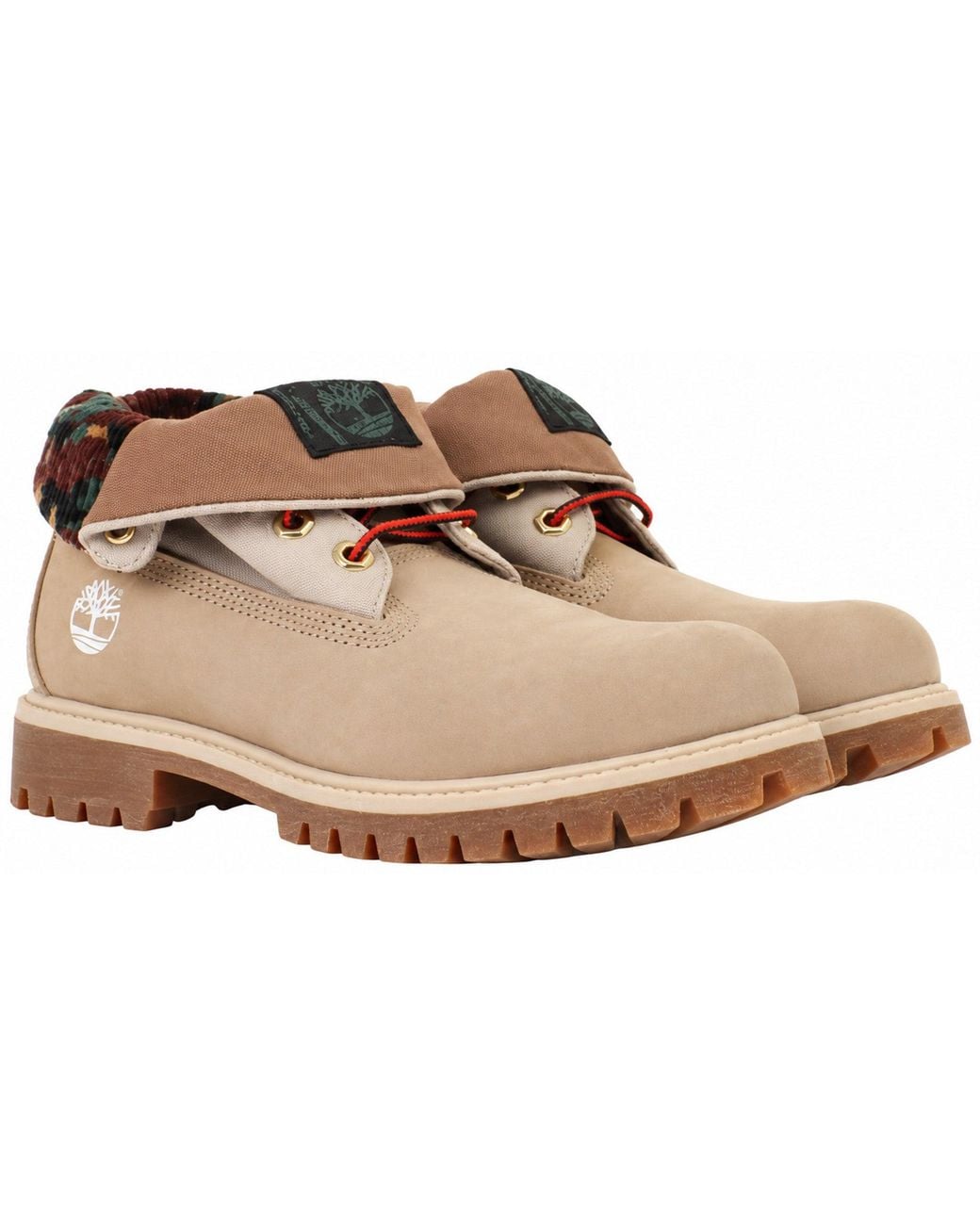 Timberland Natural Roll Top Boots Nubuck for men
