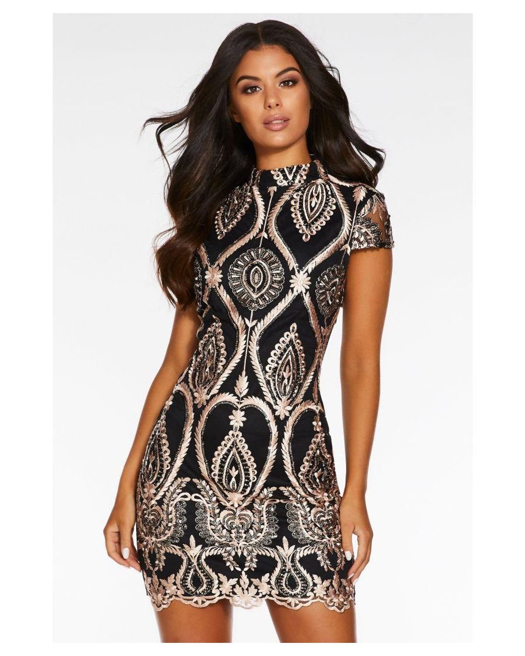 Quiz rose gold dress hot sale