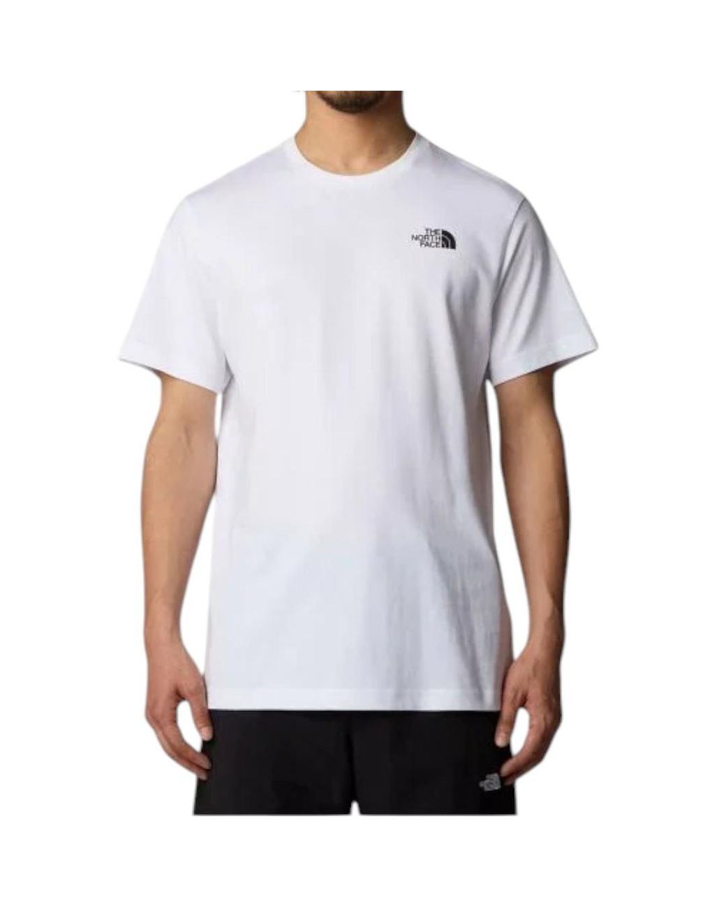 The North Face White Vertical Logo Ss T-Shirt Cotton for men
