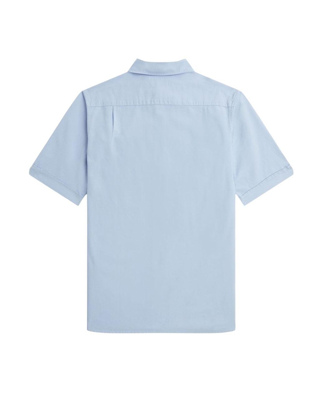 Fred Perry Blue Short Sleeve Light Smoke Oxford Shirt for men