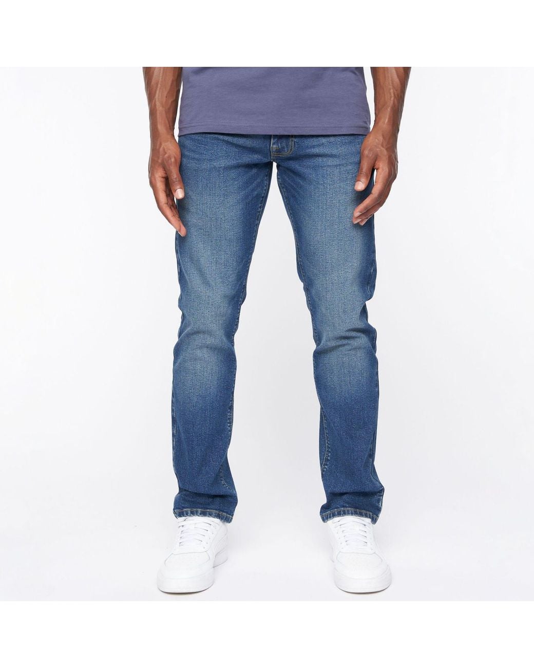 Crosshatch Blue Cadman Straight-Fit Jeans for men