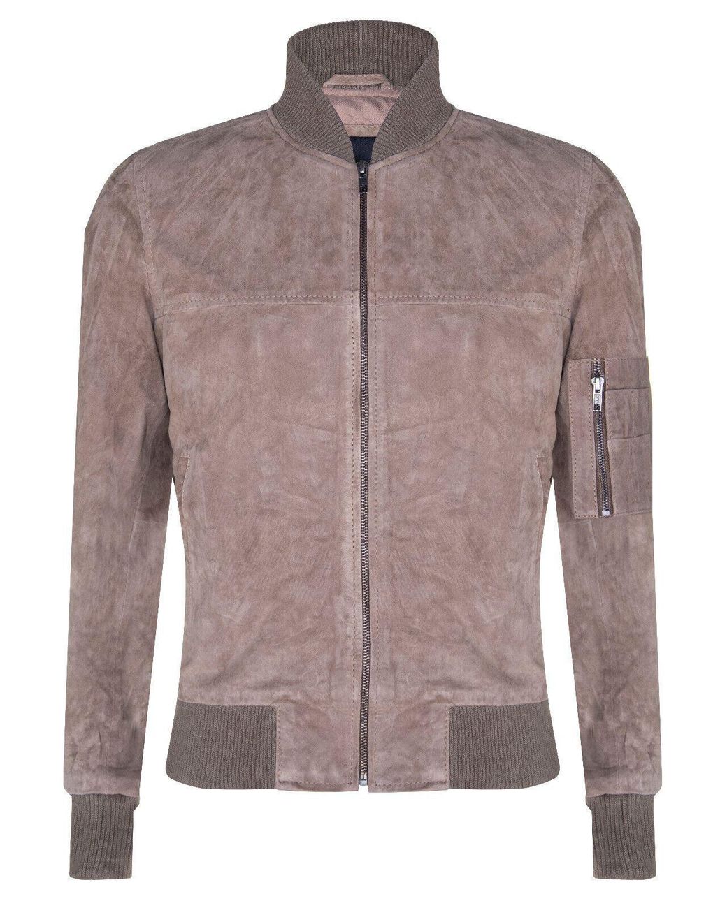 Infinity Leather Brown Suede Trucker Shirt Denim Jacket for men