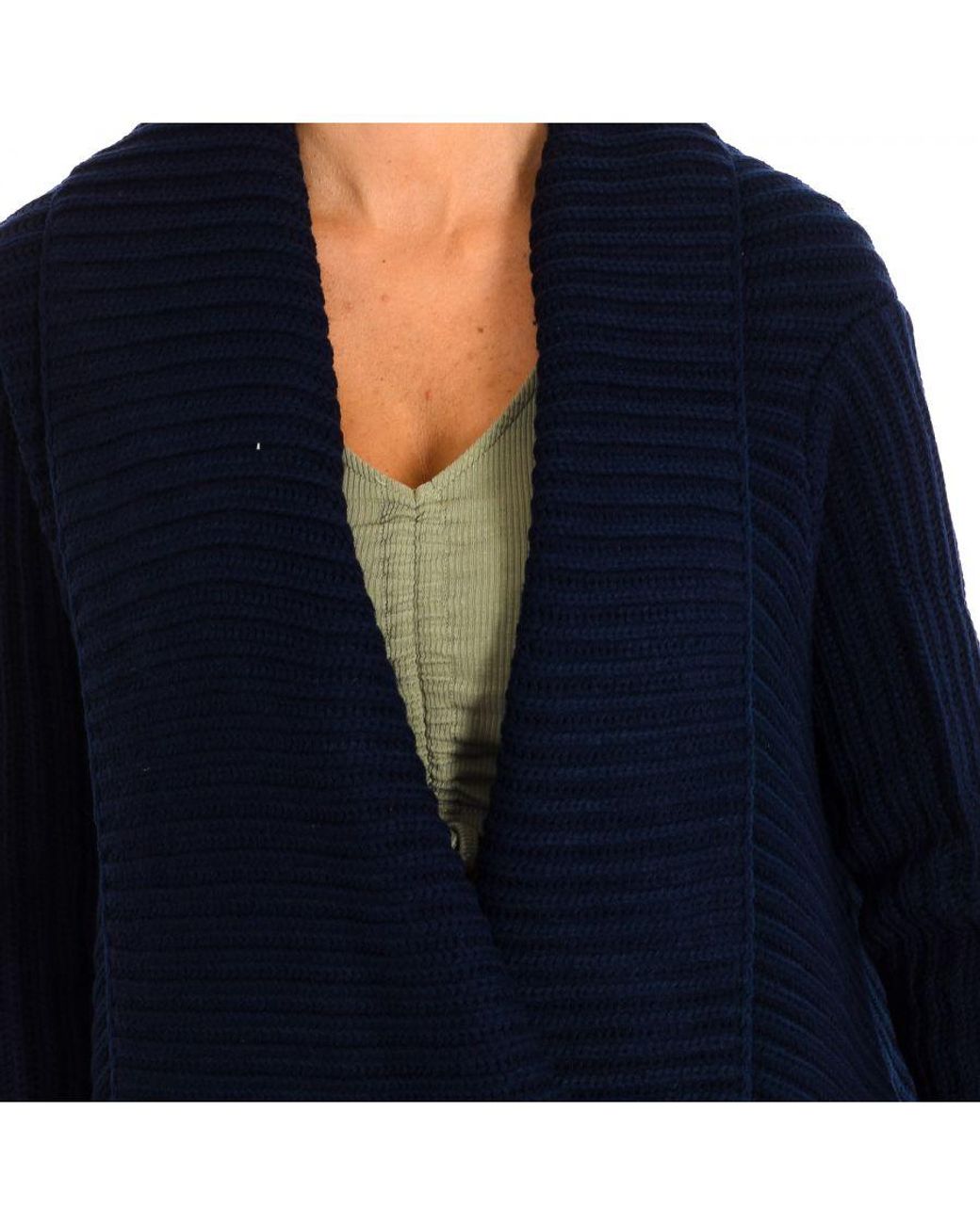 Karl Marc John Blue Knitted Cardigan With Safety Pin Closure 8515