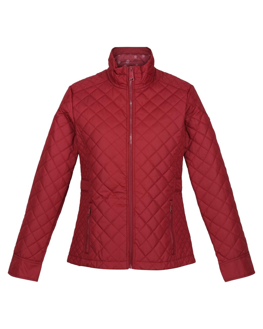 Ladies red quilted jacket hotsell
