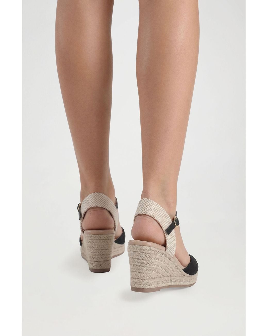 Boohoo Black Extra Wide Fit Faux Suede Wedges