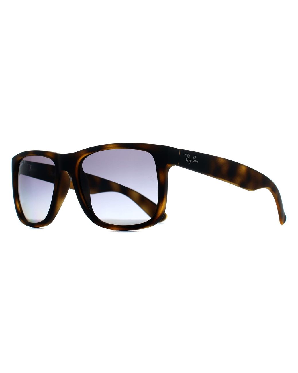 Ray-Ban Black Rectangle Matte Havana Gradient Polarized Rb4165 Justin