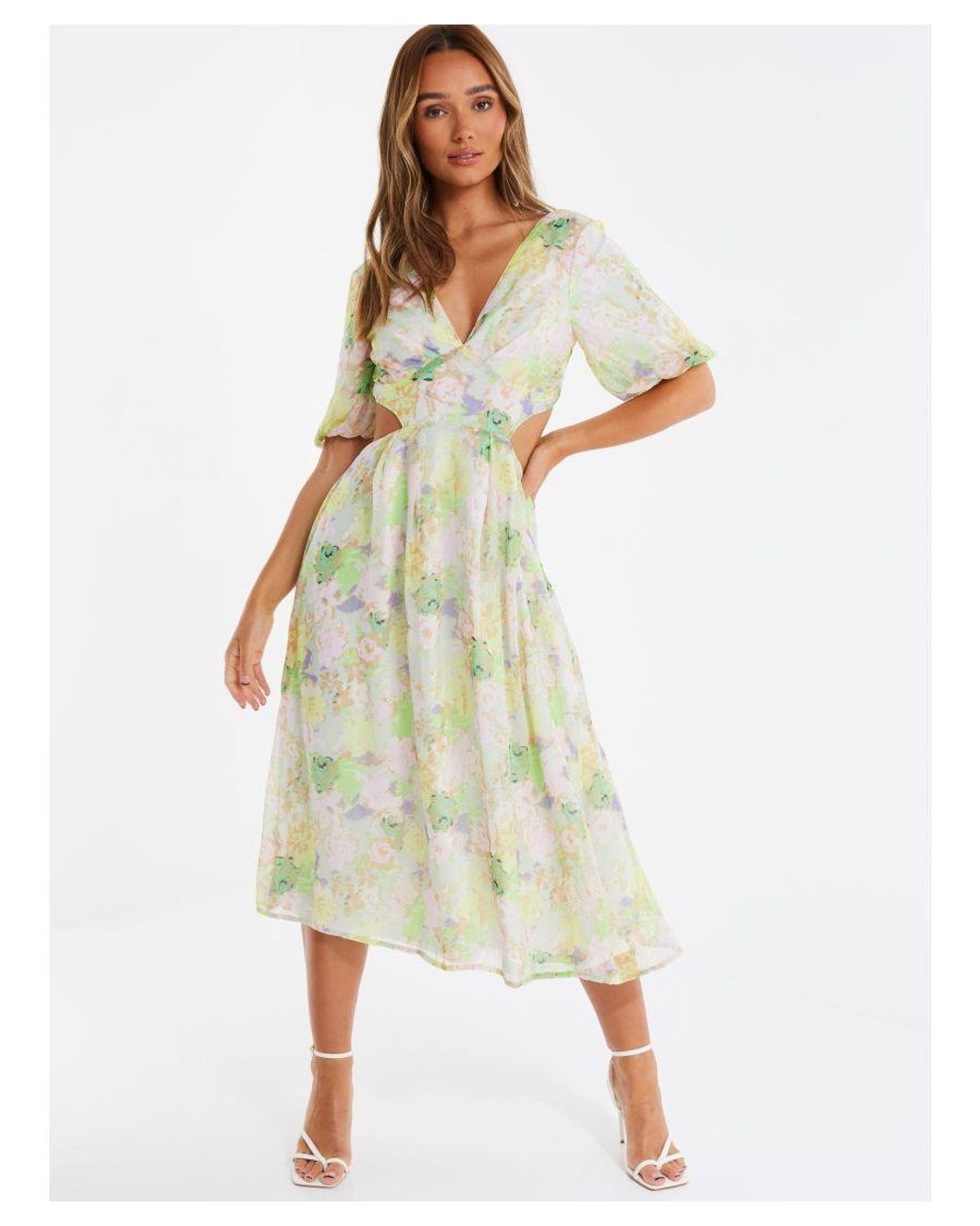 Quiz yellow cheap floral dress