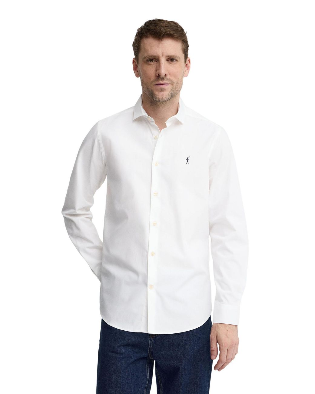 POLO CLUB White Long Sleeve Slim Fit Shirt Shirt-L-S22 for men