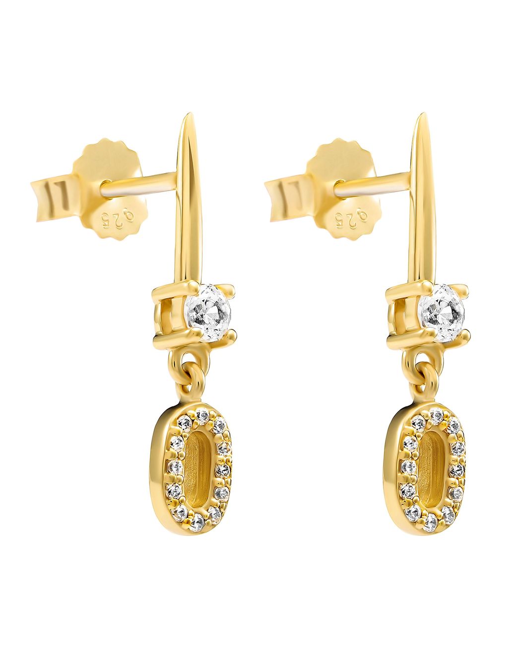 Orphelia Metallic 'Lily' 925 Sterling Drop Earrings