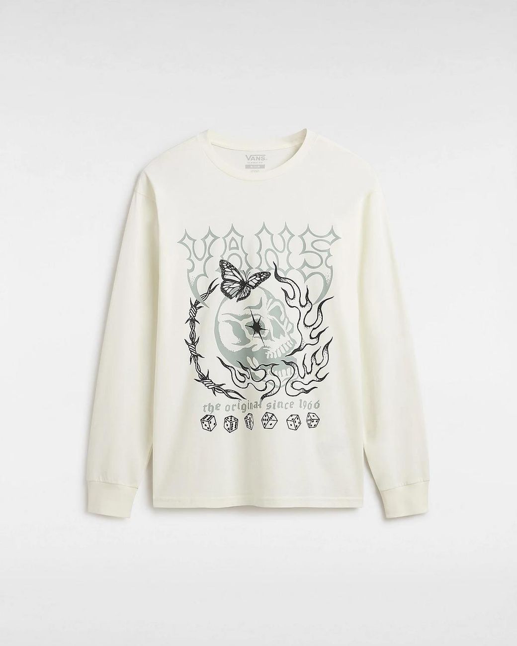Vans White Lucky Streak Long Sleeve T-Shirt for men