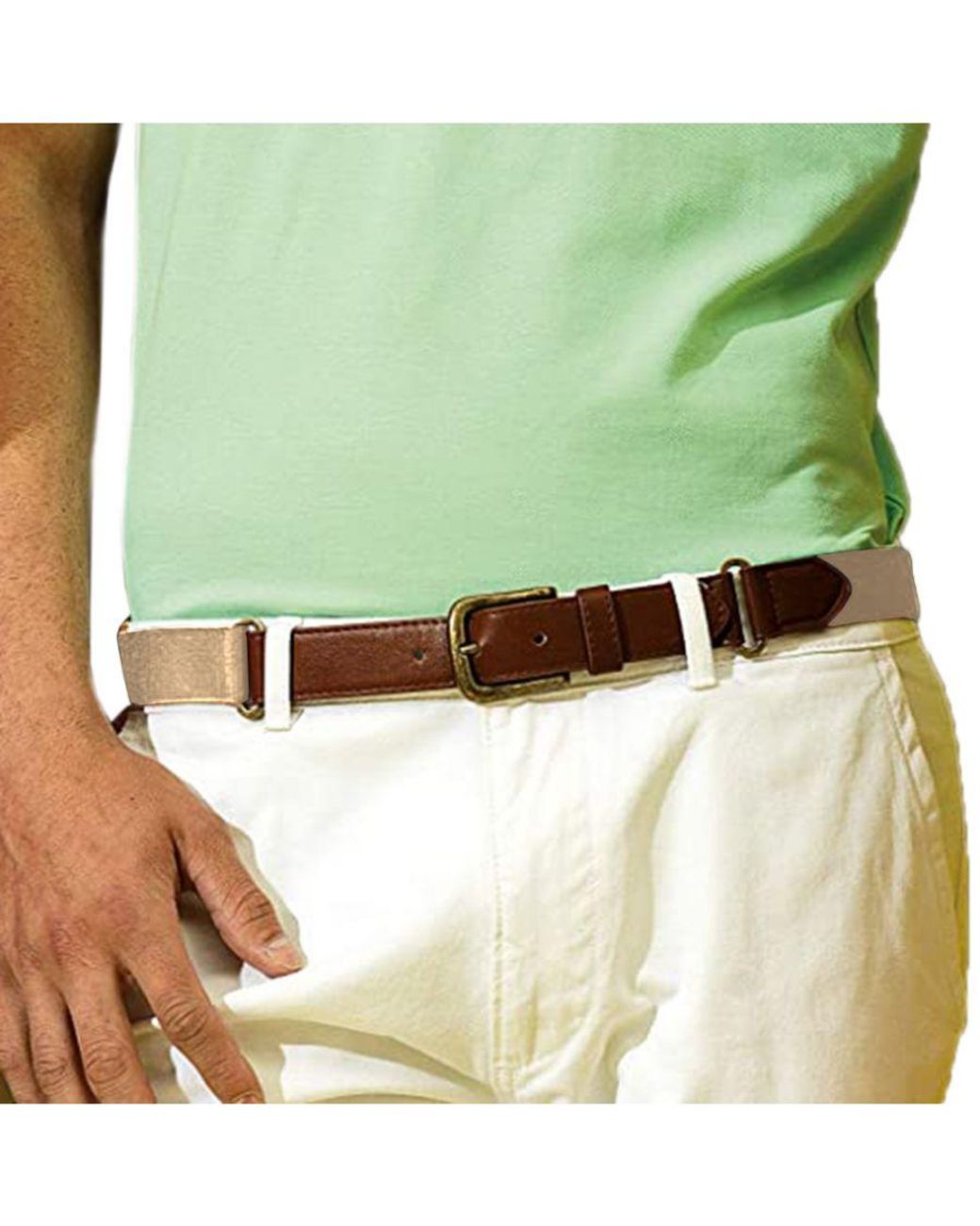 Asquith & Fox Brown Faux Leather And Canvas Belt for men