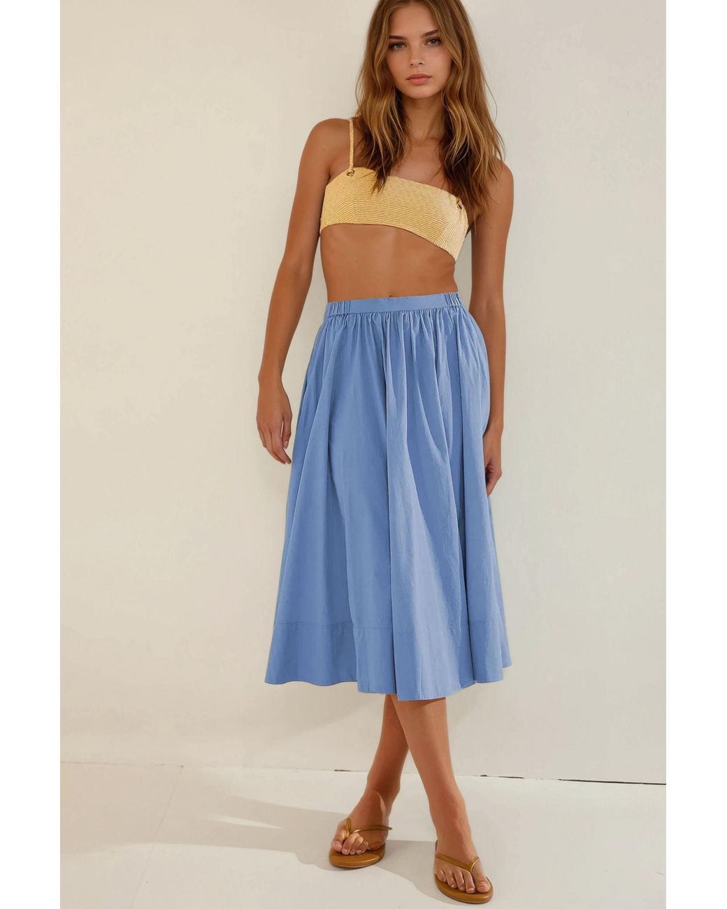 Hiccup Blue Maxi A-Form Fit Skirt
