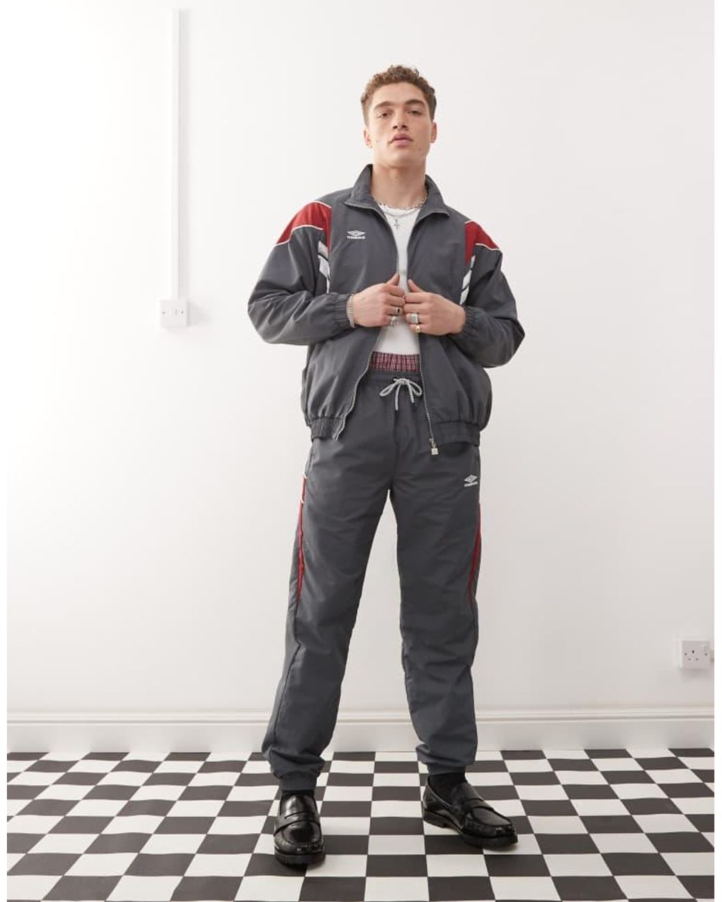 Umbro White Relaxed Track Pants for men