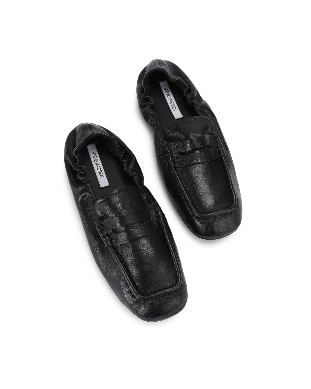 Steve Madden Black Leather Eurry Loafers
