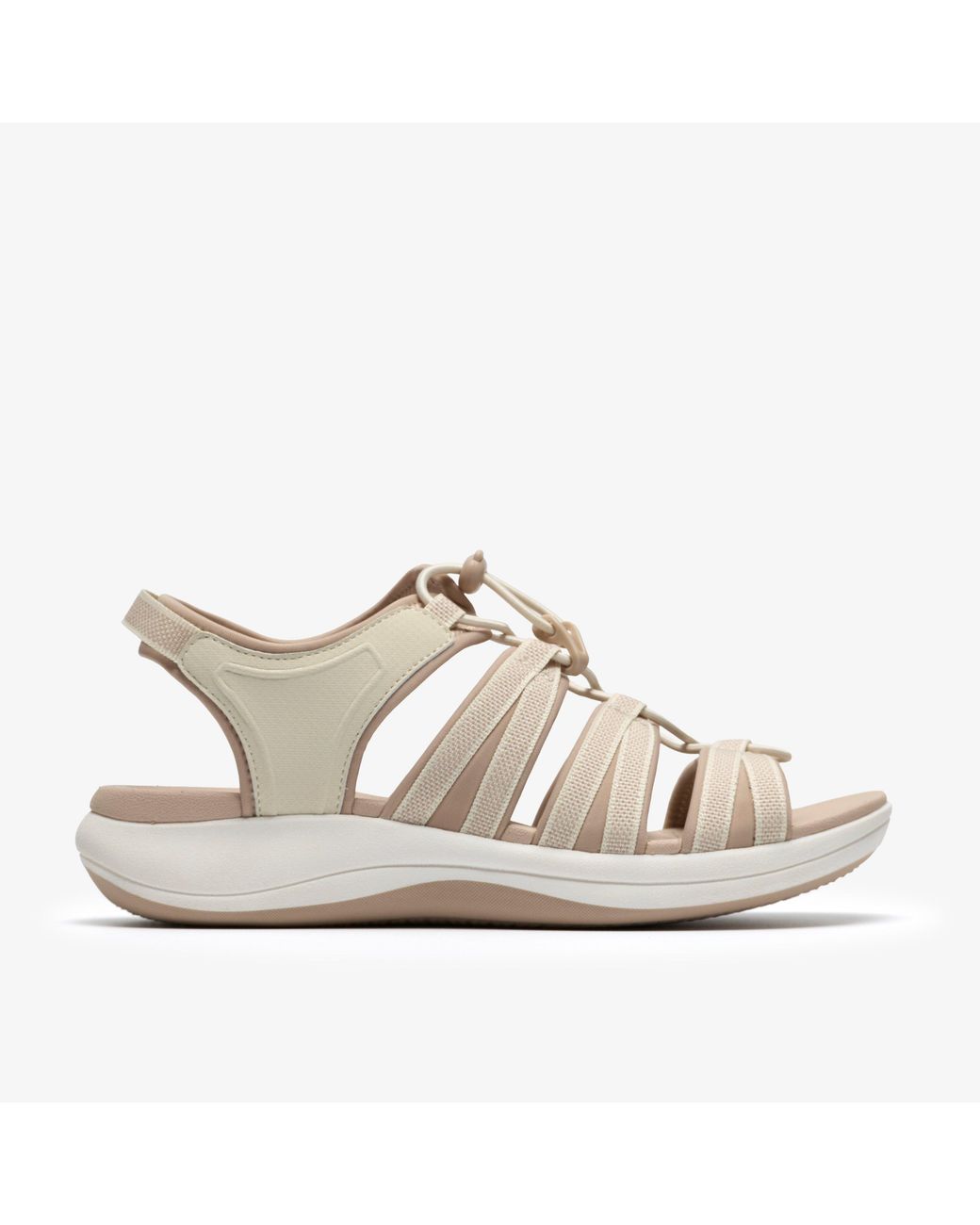 Clarks White Mira Mabel Cream Sandals