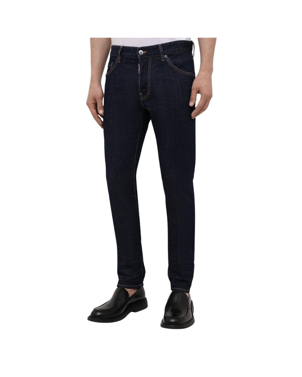 DSquared² Blue Cool Guy Jeans Icon Print Pocket Dark Wash Cotton for men