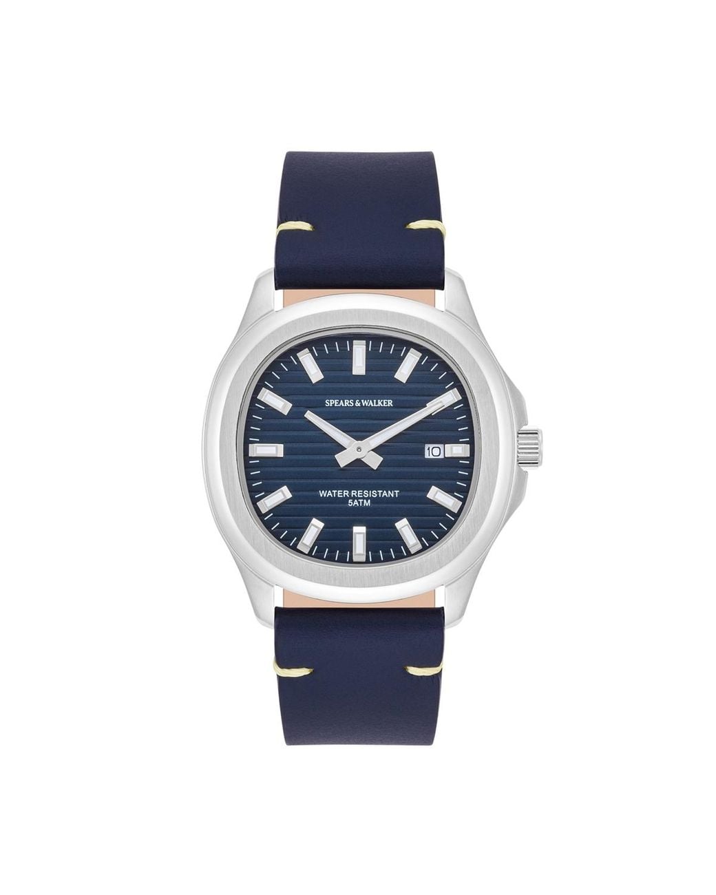 Spears & Walker Blue Leather Watch Approx. 40.5 Mm for men