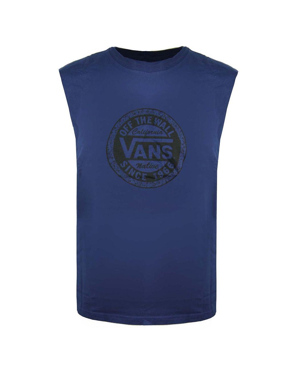 Vans Blue Off The Wall Crew Neck Sleeveless Vest V1Yefwc Cotton for men