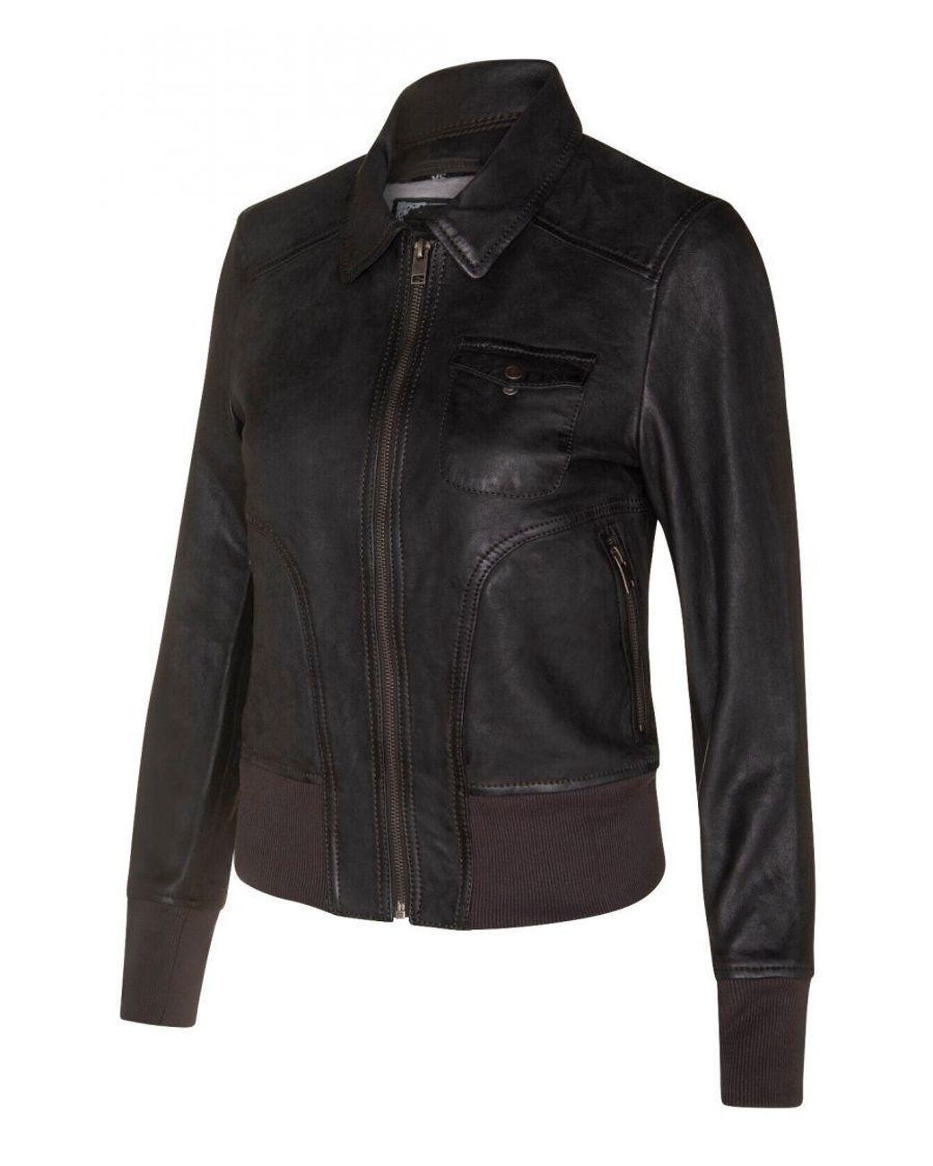 Infinity Leather Black Ma-1 Varsity Bomber Jacket-Modbury