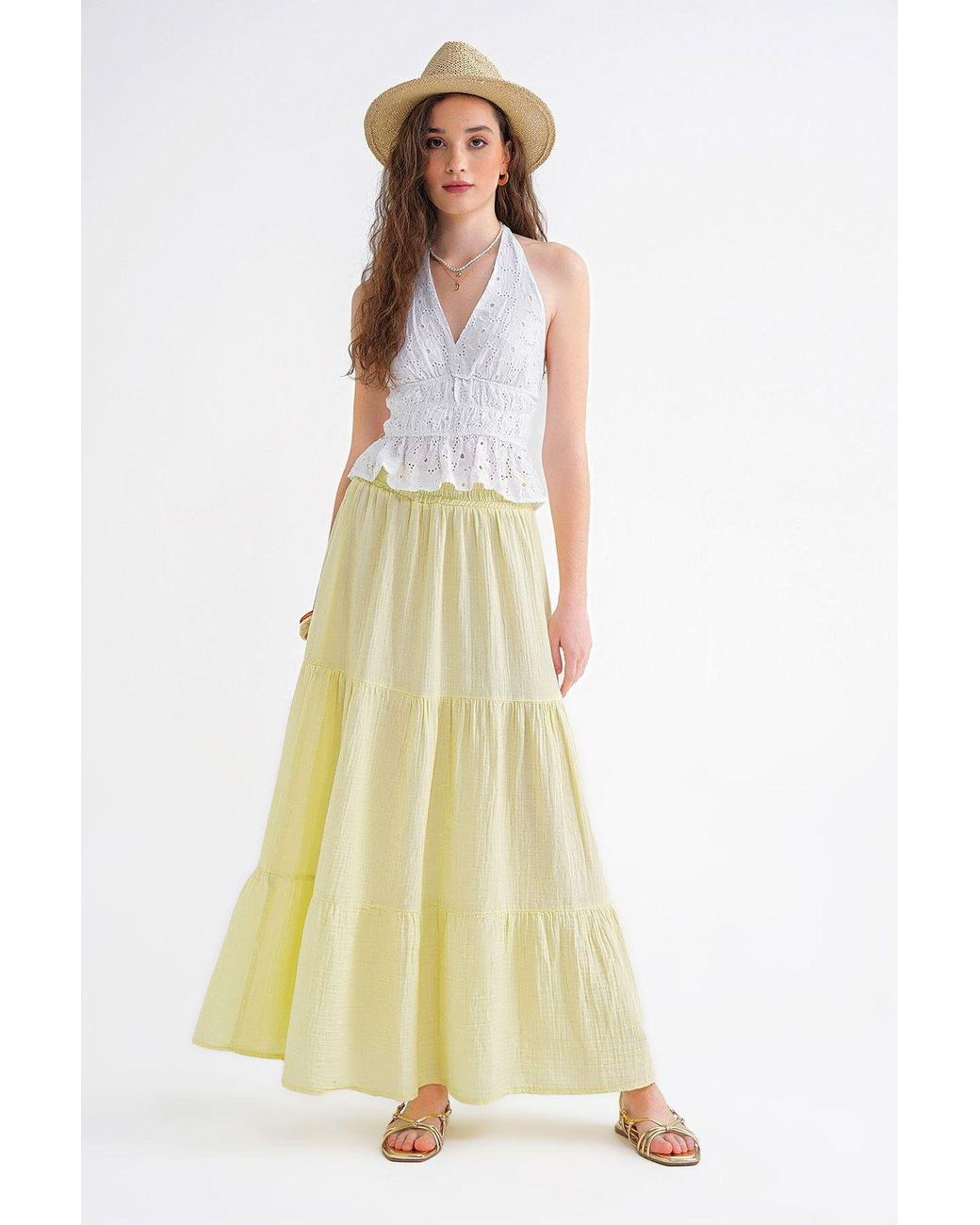 MixRay Maxi Katoenen Rok in het Yellow