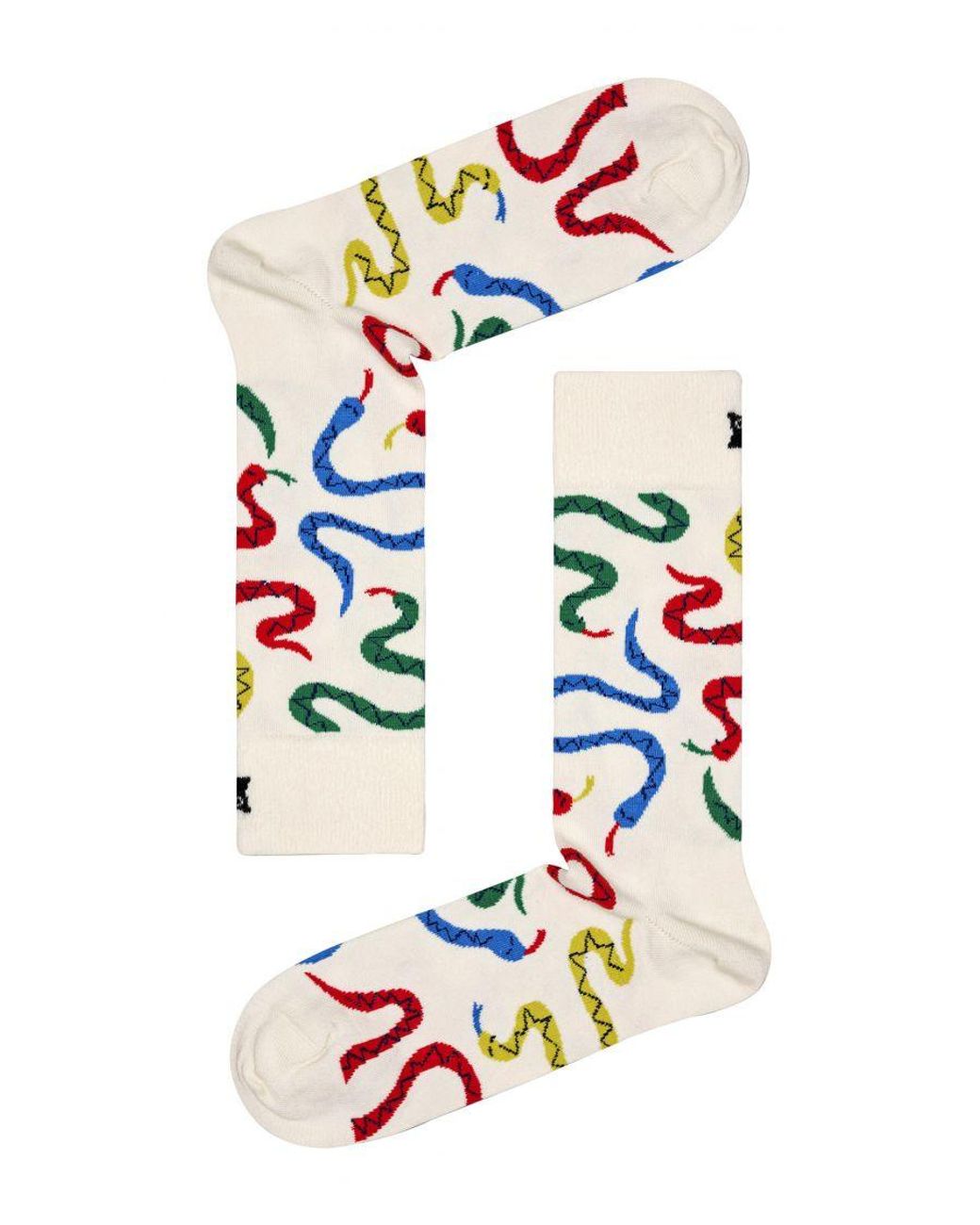 Happy Socks White Novelty Snakes Design