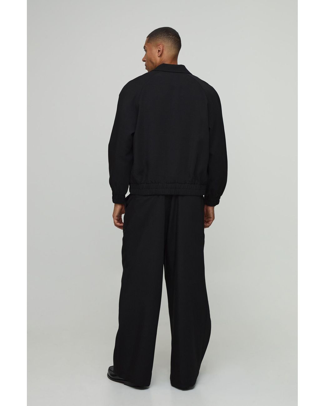 BoohooMAN Black Tailored Co-Ord Regular Fit Trucker Jacket for men
