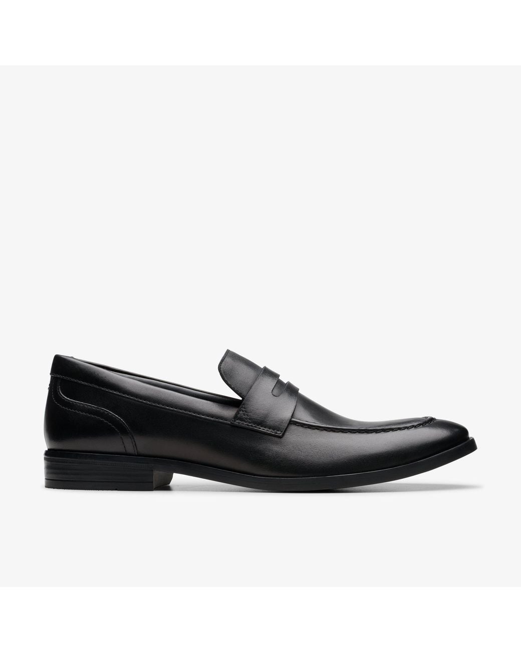 Clarks Black Brandon Step Leather Shoes for men