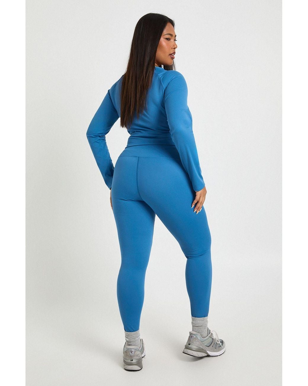 Boohoo Blue Plus Super Soft Sculpt Seam Detail Legging