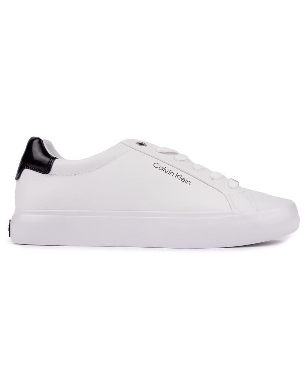 Calvin Klein White Vulc Lace Up Trainers