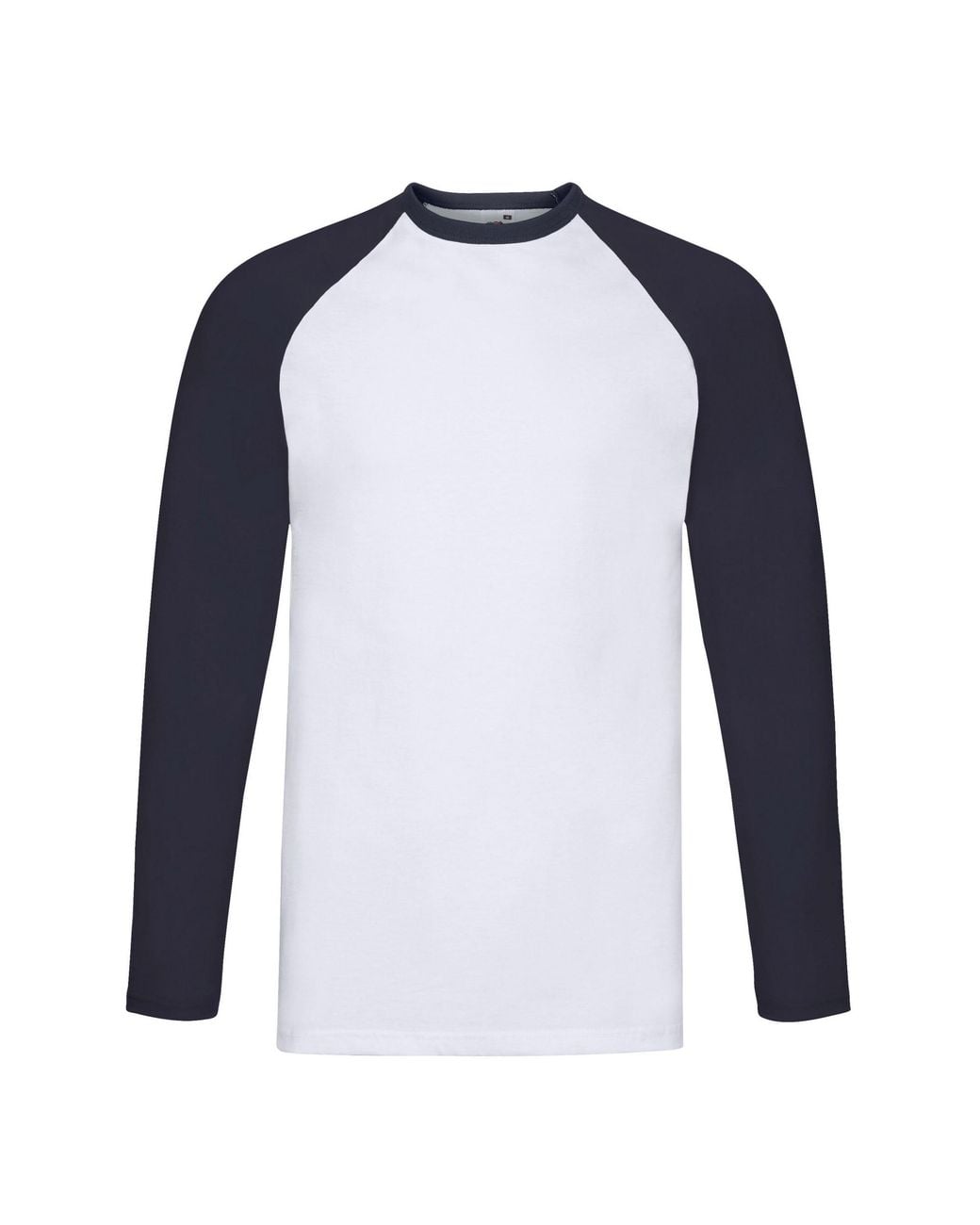Fruit Of The Loom Blue Contrast Long-Sleeved Baseball T-Shirt /Deep) for men