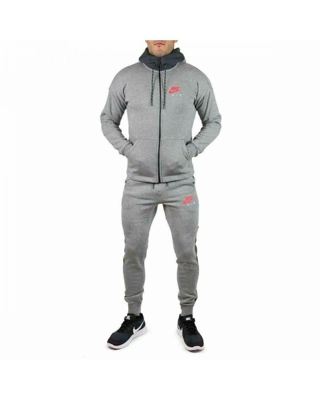 Nike Air Fleece Tracksuit Full Set Grey in Grey for Men | Lyst UK