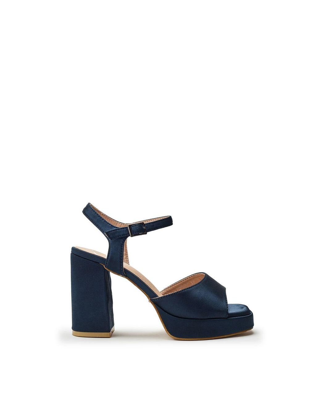 b.soleful Blue Sima Heels Faux Leather