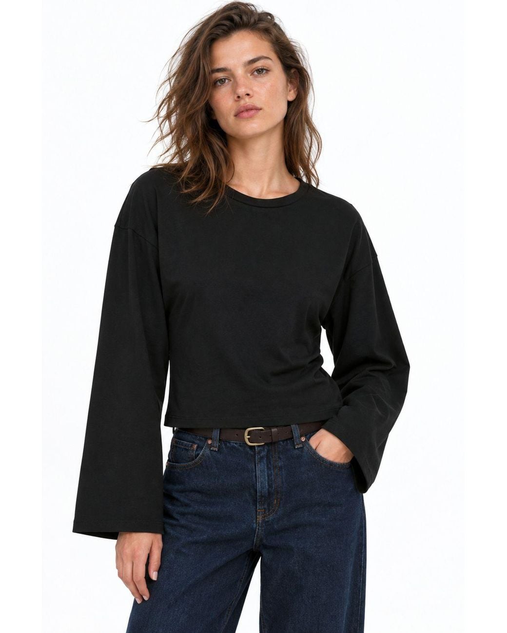 Busem Black Cotton Elastane Blouse