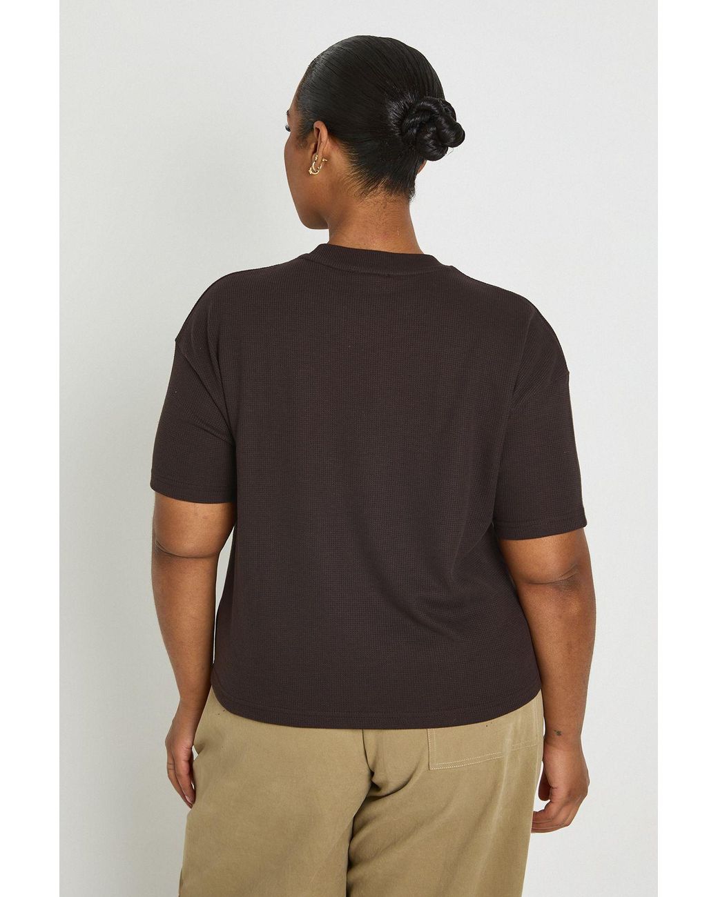 Boohoo Gray Plus Waffle Boxy T-Shirt