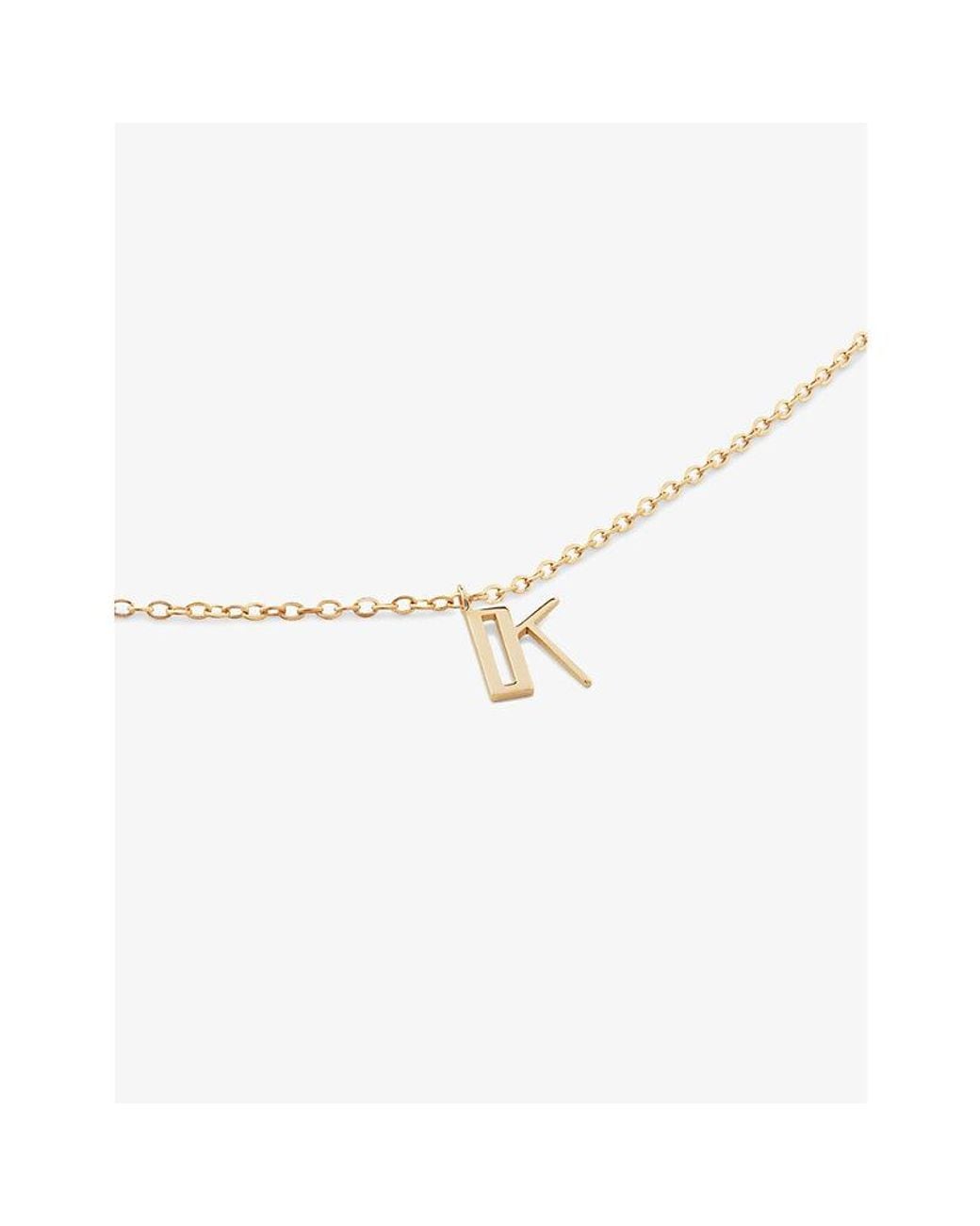 Monica Vinader White Small Letter K 14Ct- Pendant Necklace