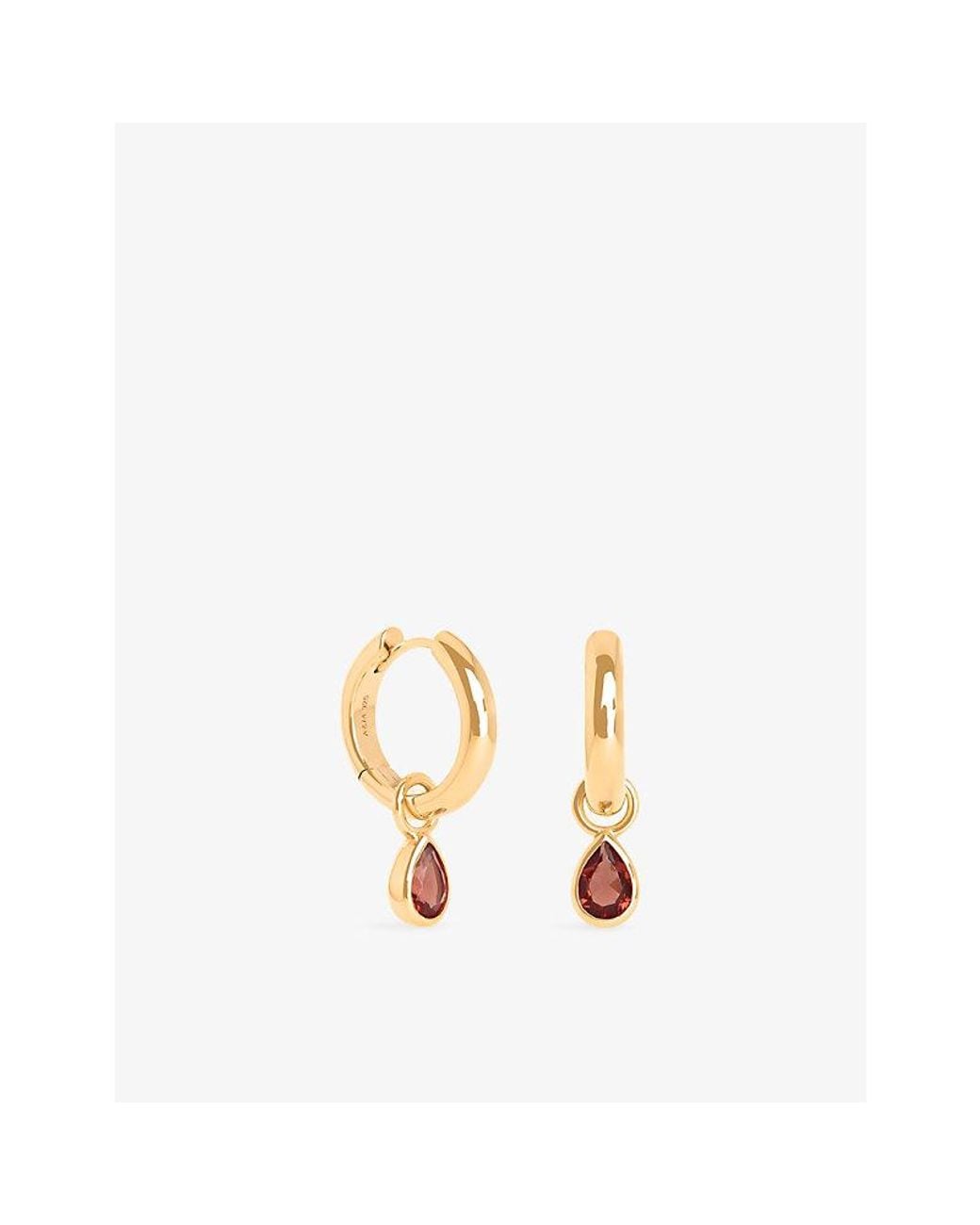 Astrid & Miyu Metallic Sunset Pear Charm 18Ct -Plated Sterling- And Cubic Zirconia Hoop Earrings