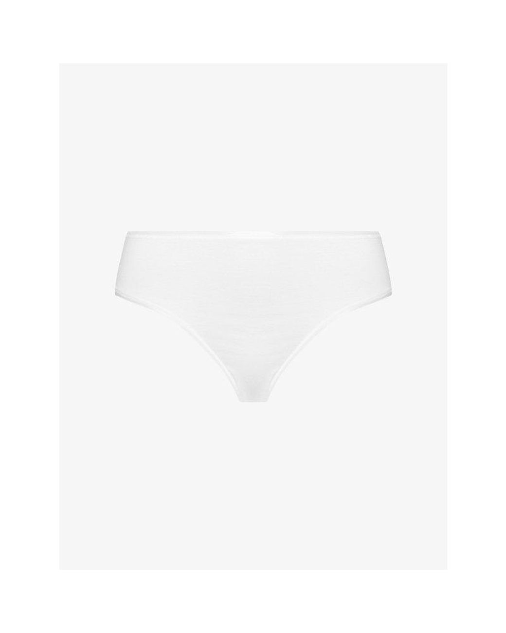 Hanro White Seamless Midi Cotton-Jersey Briefs