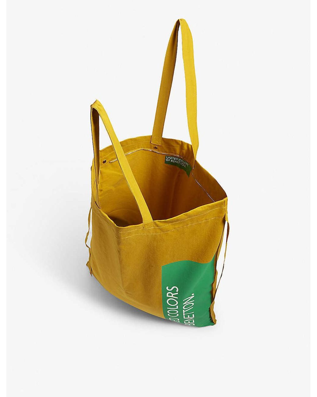 Benetton Large Canvas Tote Bag in Yellow | Lyst