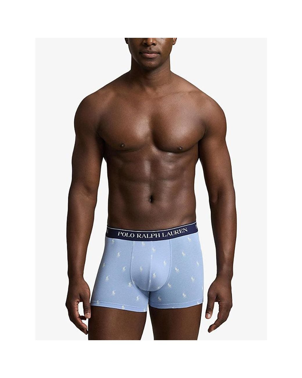 Polo Ralph Lauren Blue Branded-Waistband Pack Of Three Jersey Trunks for men