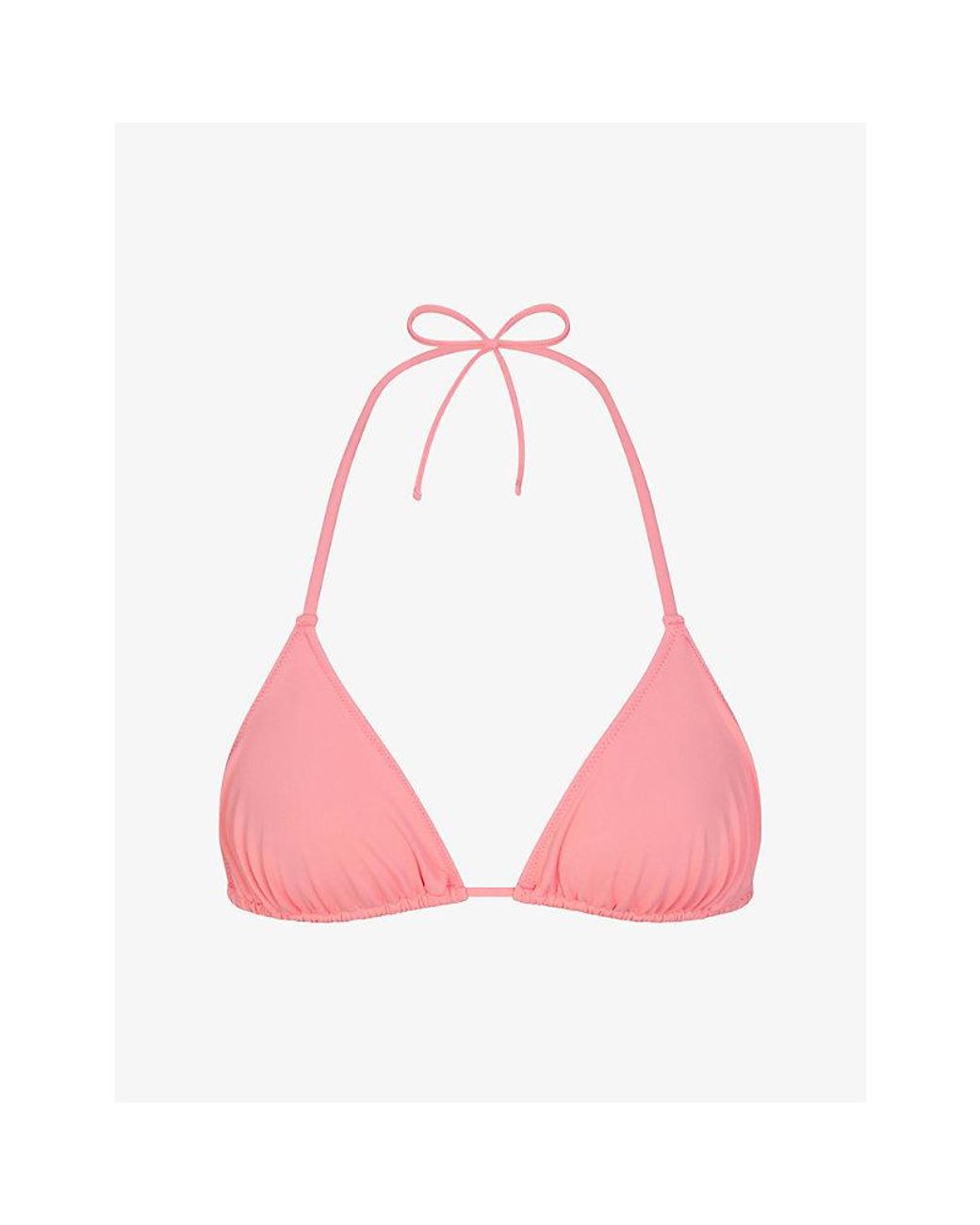 Skims Pink Signature Swim Triangle Bikini Top