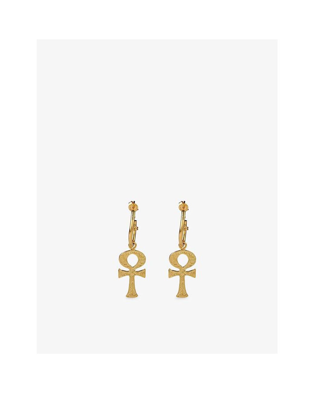 La Maison Du Couturier Metallic Ece London The Ankh 22Ct Vermeil Earrings