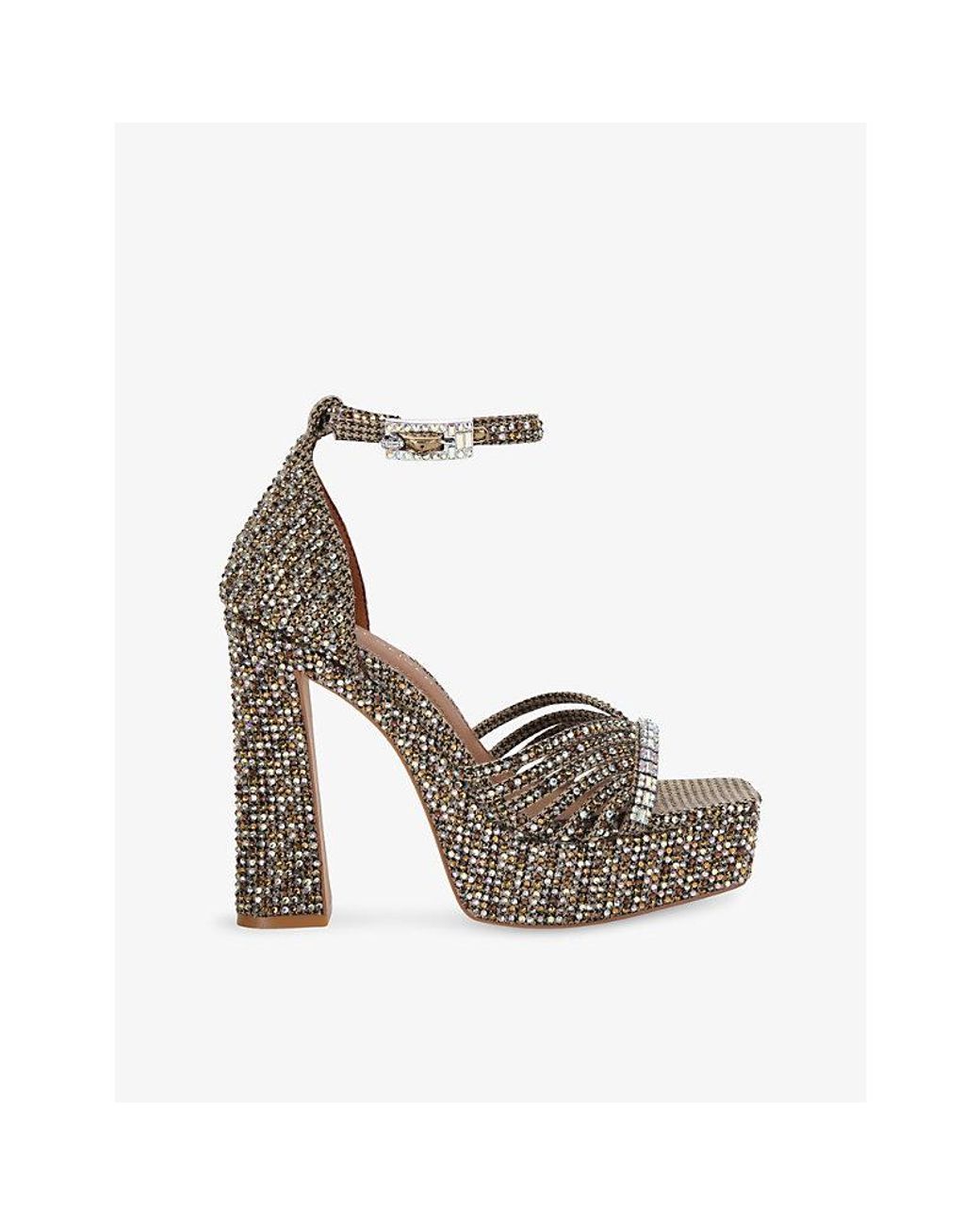 Kurt Geiger Multicolor Crystal Strap Embellished Platform Sandals