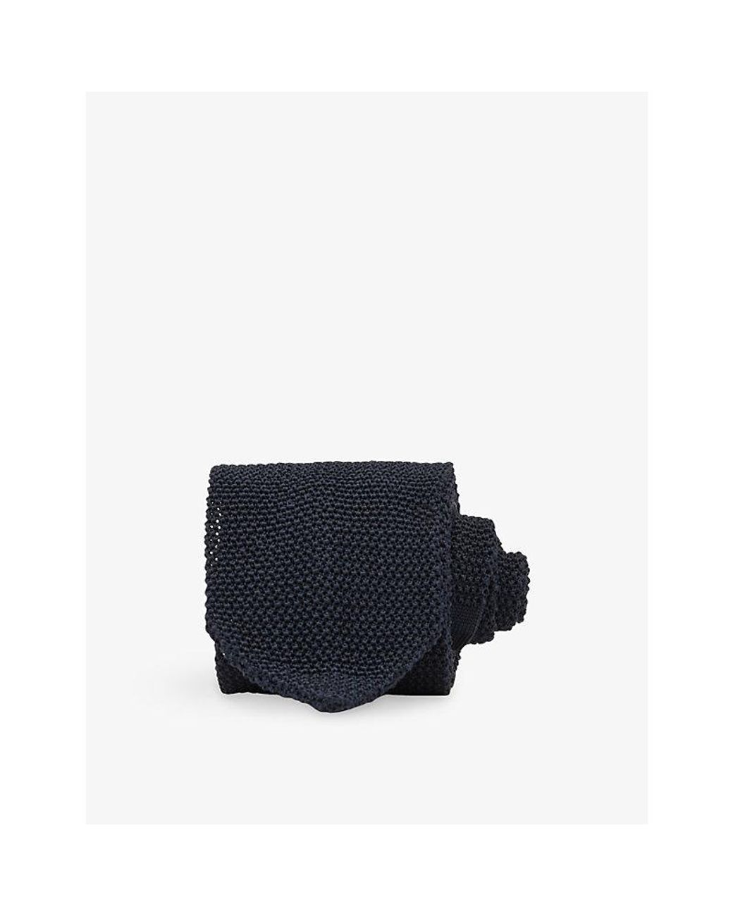 Reiss Blue Punto Knitted Silk Tie for men