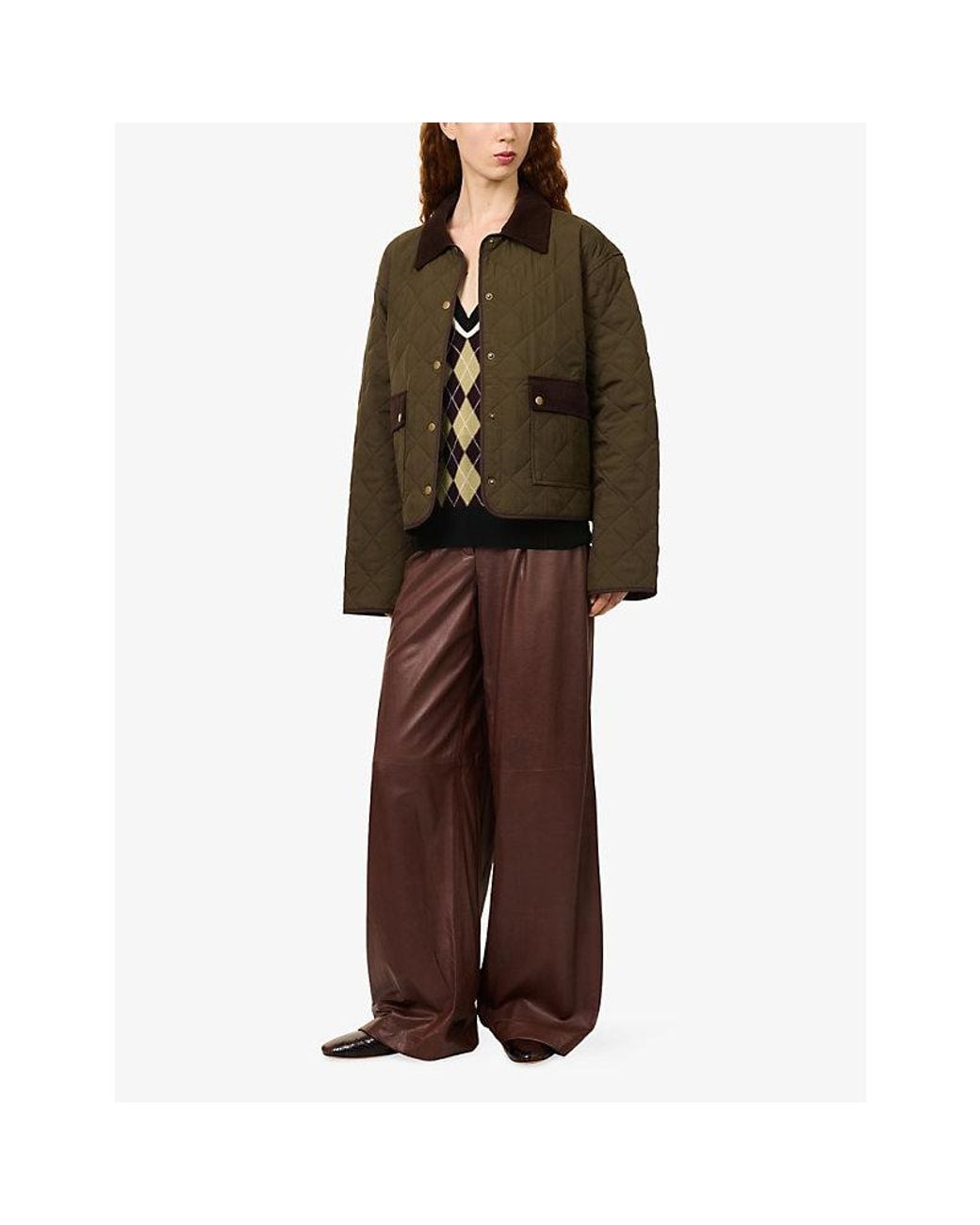 PAIGE Green Caleb Cropped Quilted Jacket