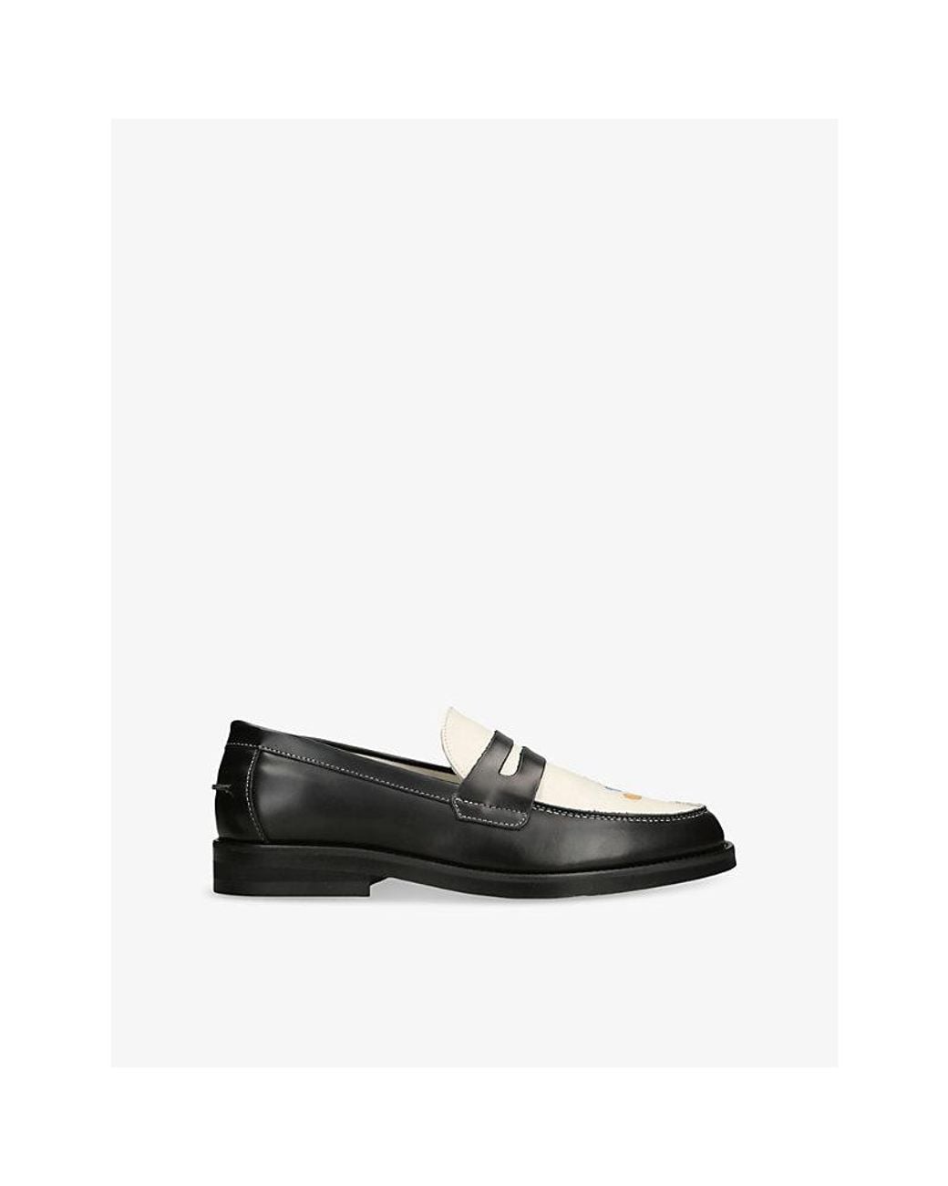 Duke & Dexter Black Disney Donald Duck Leather Loafers for men