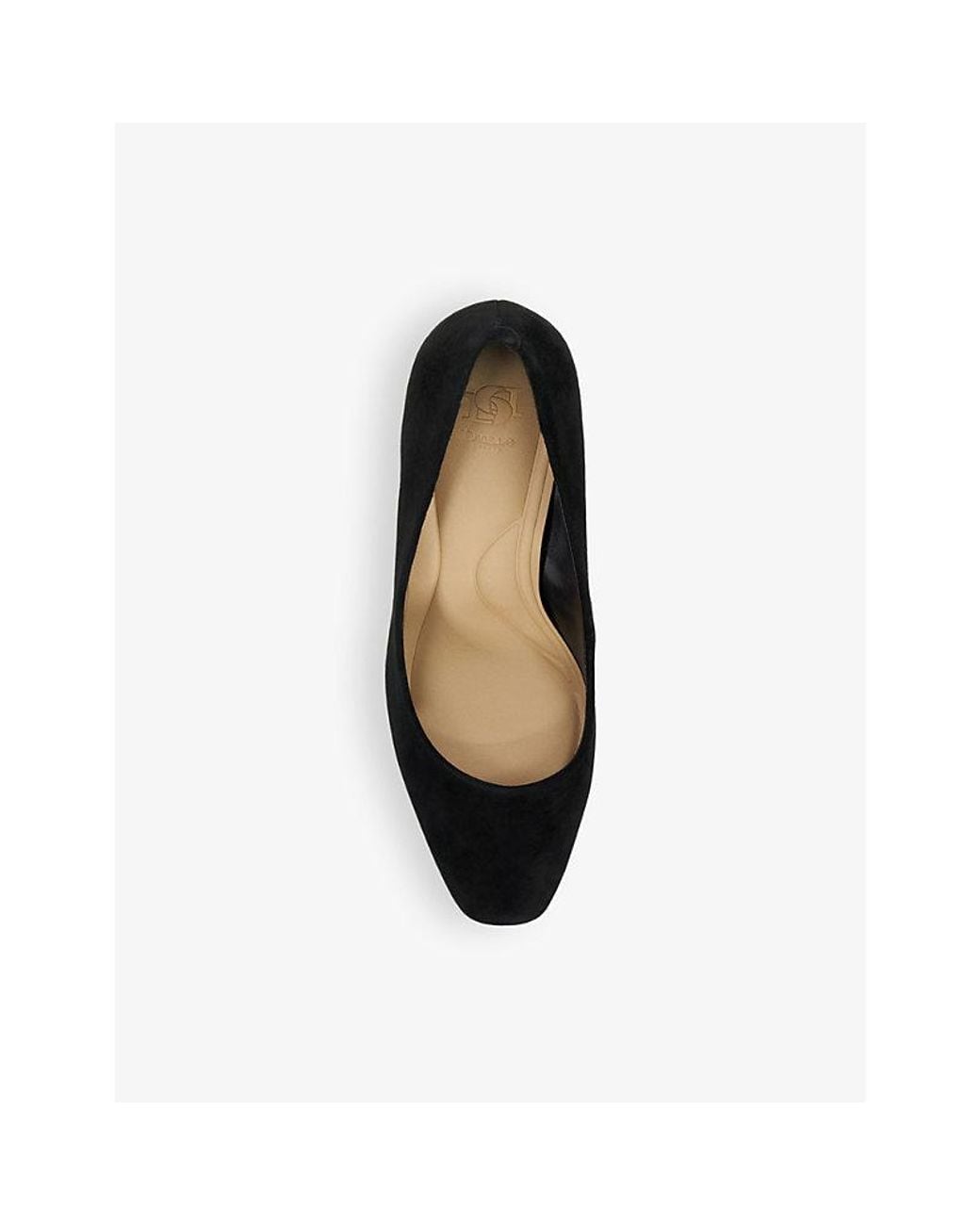 Dune Black Arriving Closed-Toe Suede Heeled Courts